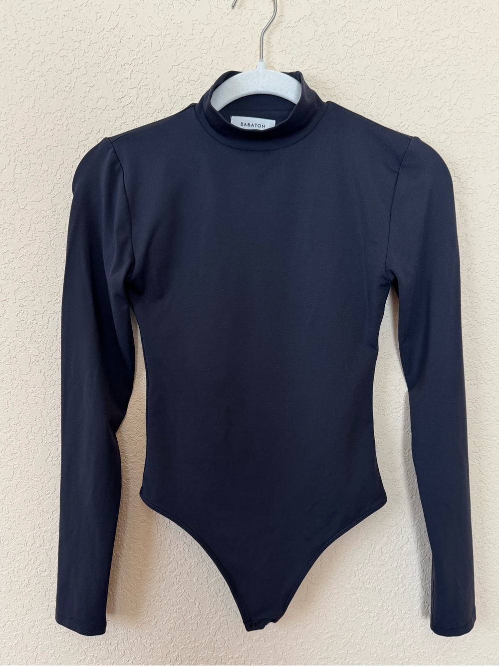 Aritzia Babaton Black Long-Sleeve Mock Neck Bodysuit- Size Small